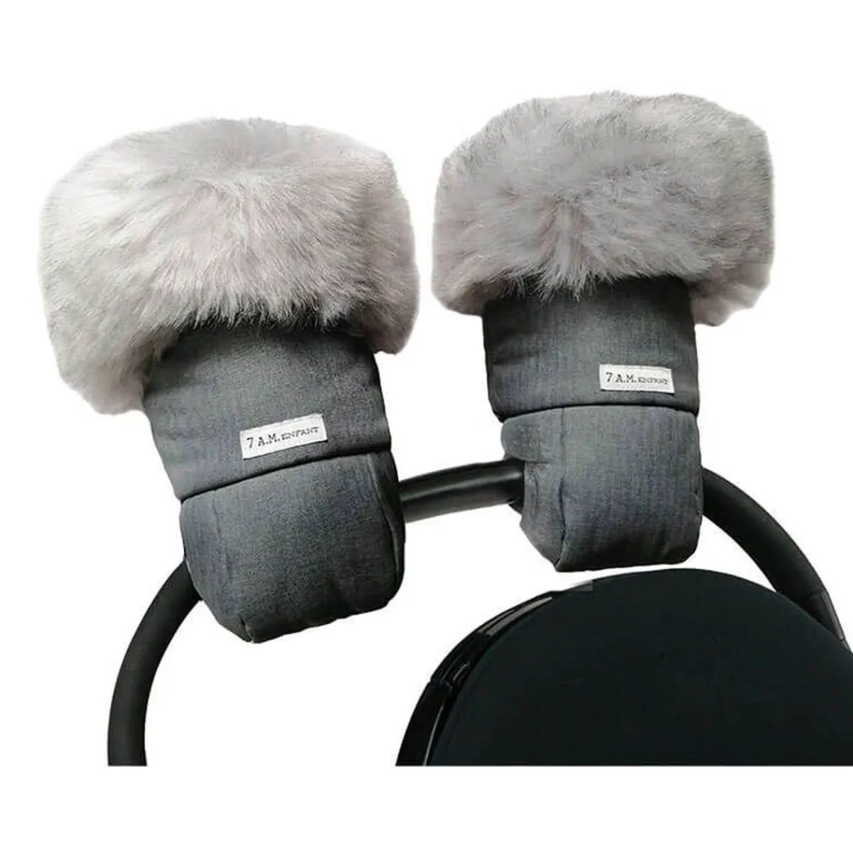 Stroller Accessories-7AM Enfant WarmMuffs 212 (Premium) Grey Tundra