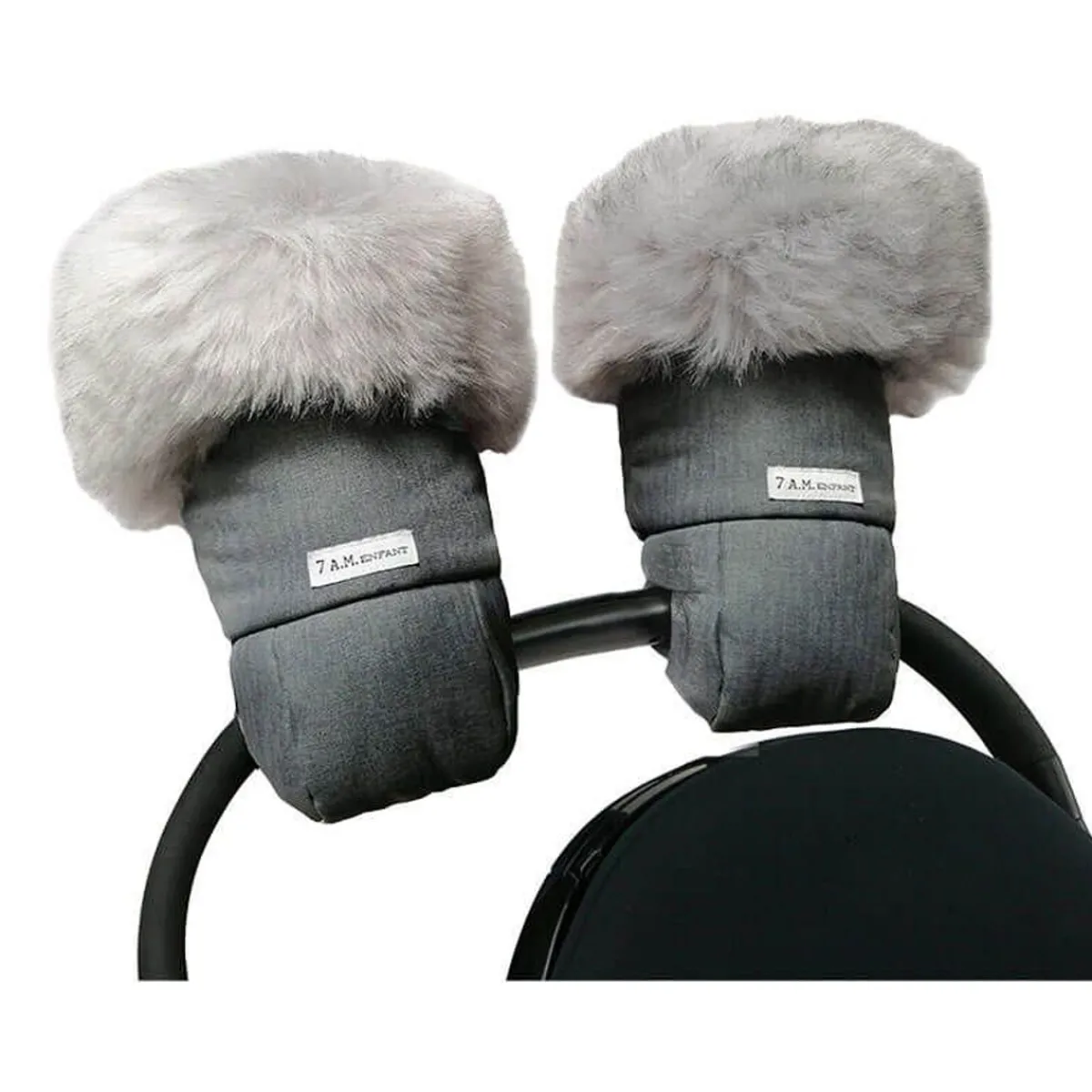 Stroller Accessories-7AM Enfant WarmMuffs 212 (Premium) Grey Tundra
