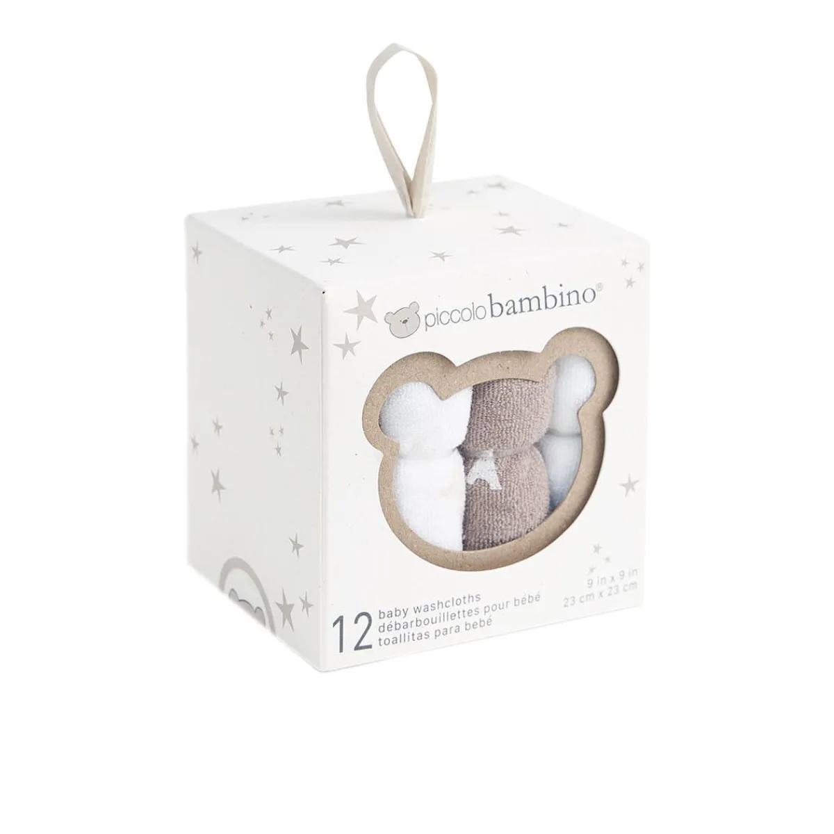 Towels + Cloths-Piccolo Bambino Wash Cloths (12 Pack) Beige