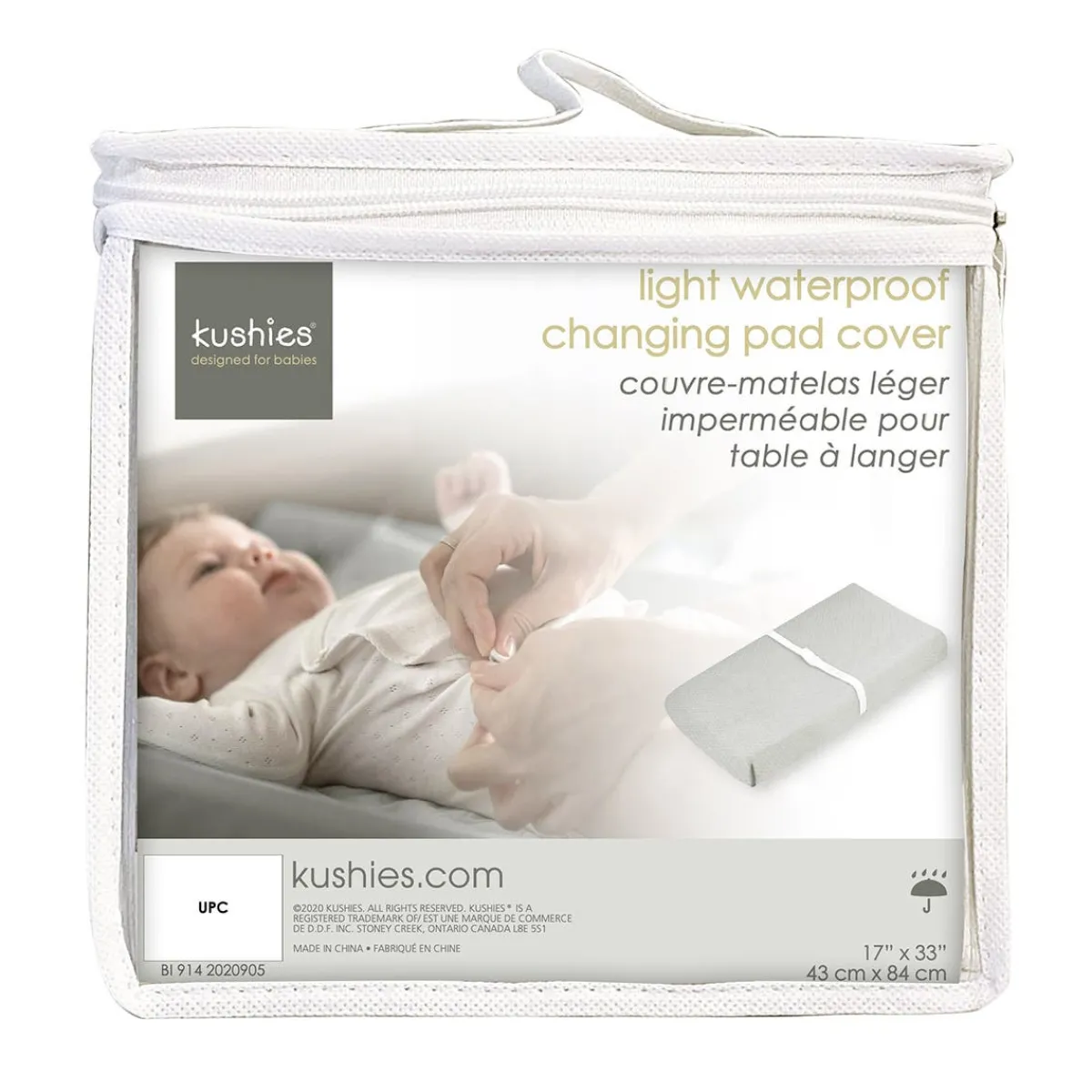 Changing Pads + Covers-Kushies Waterproof Change Pad Mattress Protector Grey