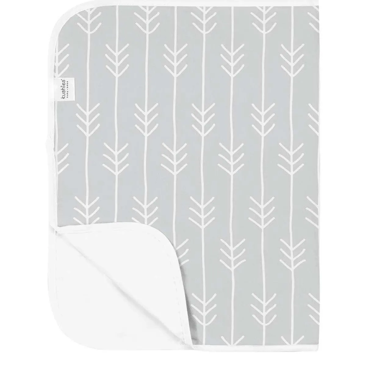 Changing Pads + Covers-Kushies Waterproof Flat Changing Pad Flannel (Grey)