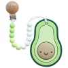 Teethers|Pacifiers + Clips-Glitter & Spice Whistle & Flute Avocado Teether with Clip