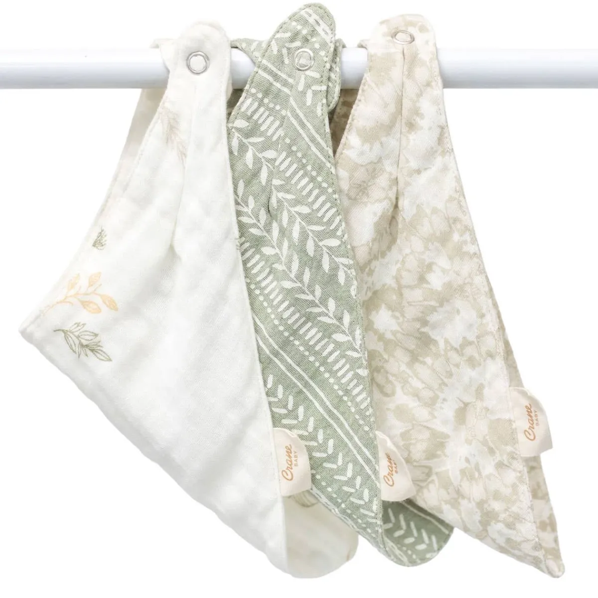 Bibs + Burps-Crane Baby Willow Bib Set (3 Pack)