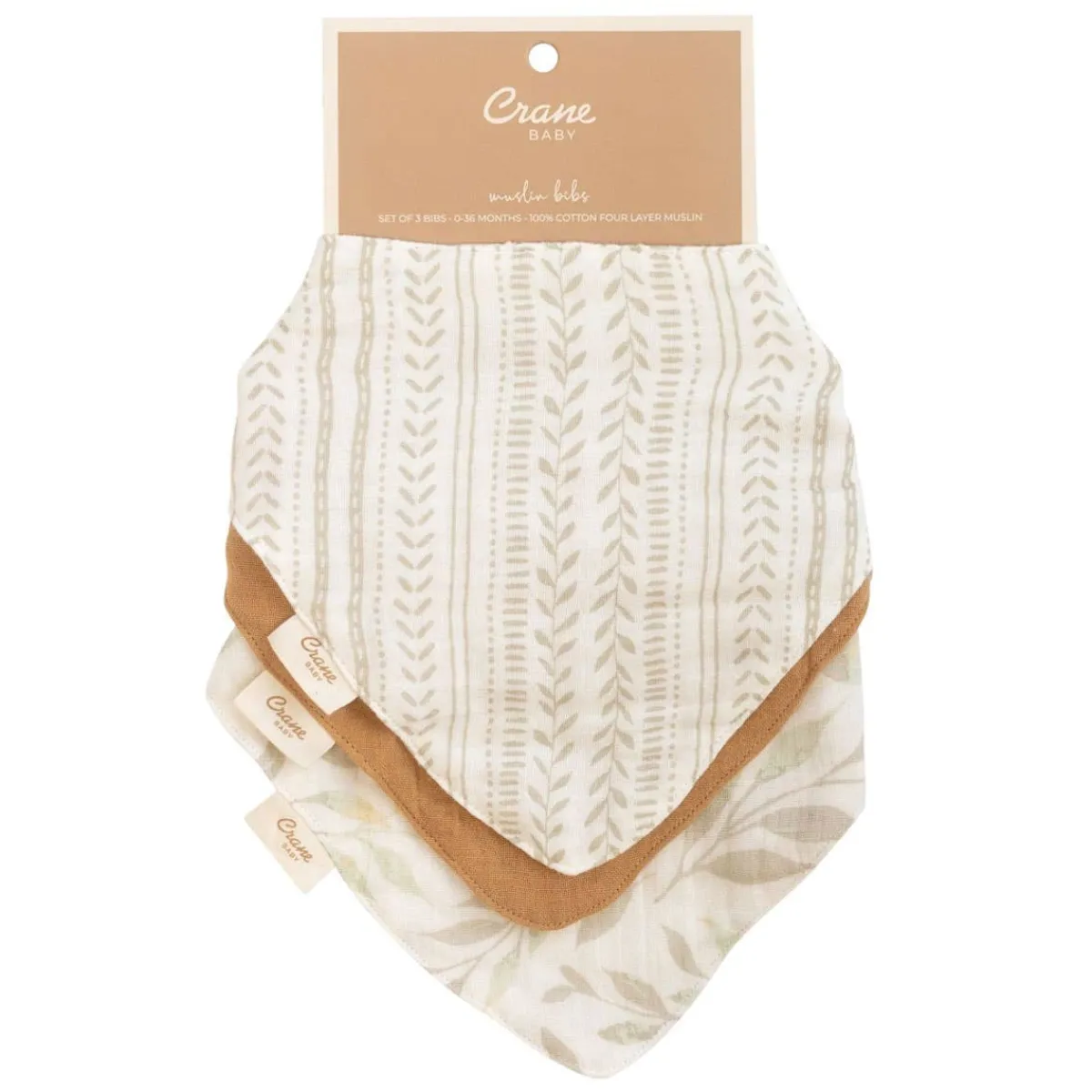 Bibs + Burps-Crane Baby Willow Bib Set (3 Pack)