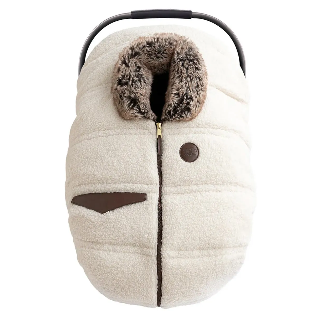 Car Seat Accessories-Petit Coulou Winter Car Seat Cover (Sherpa Jasper)