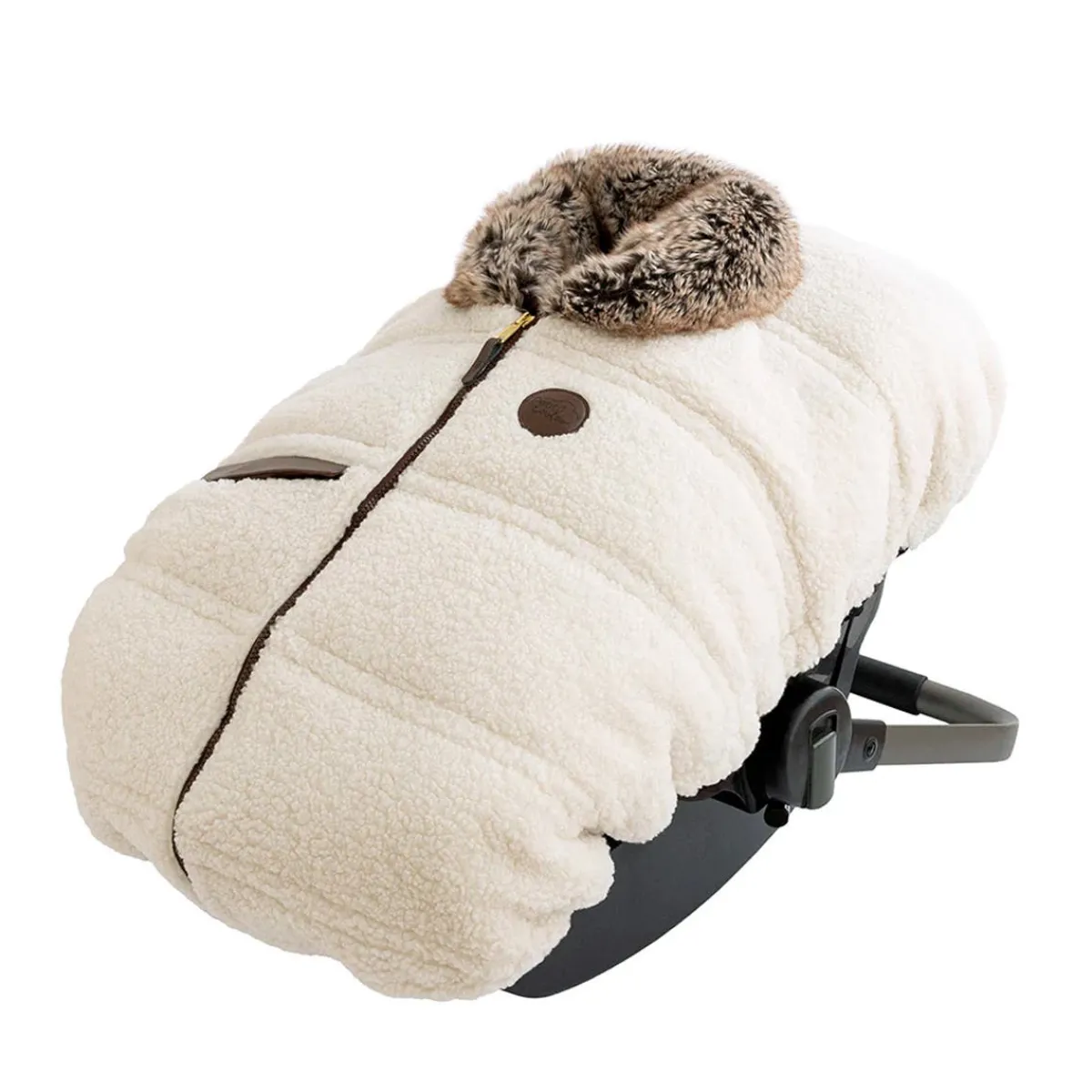 Car Seat Accessories-Petit Coulou Winter Car Seat Cover (Sherpa Jasper)