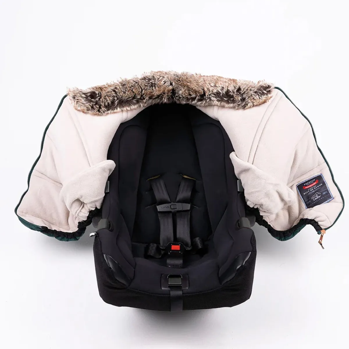 Car Seat Accessories-Petit Coulou Winter Car Seat Cover (Sherpa Jasper)