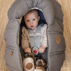 Car Seat Accessories-Petit Coulou Winter Car Seat Cover (Wool Slate)