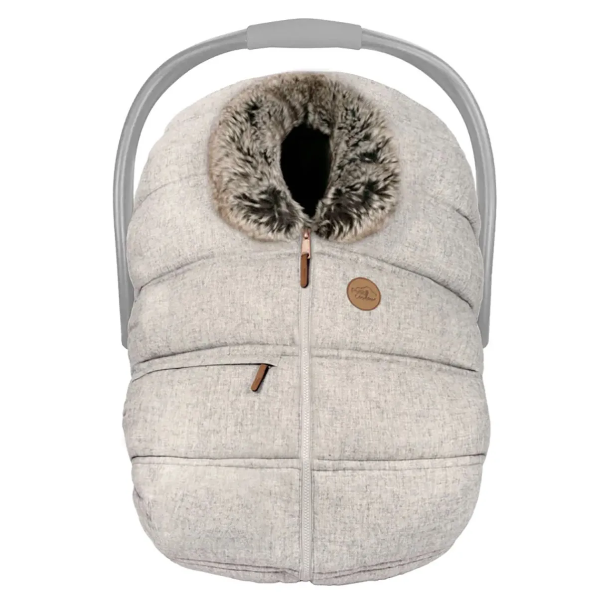 Car Seat Accessories-Petit Coulou Winter Car Seat Cover (Wool Selenite)