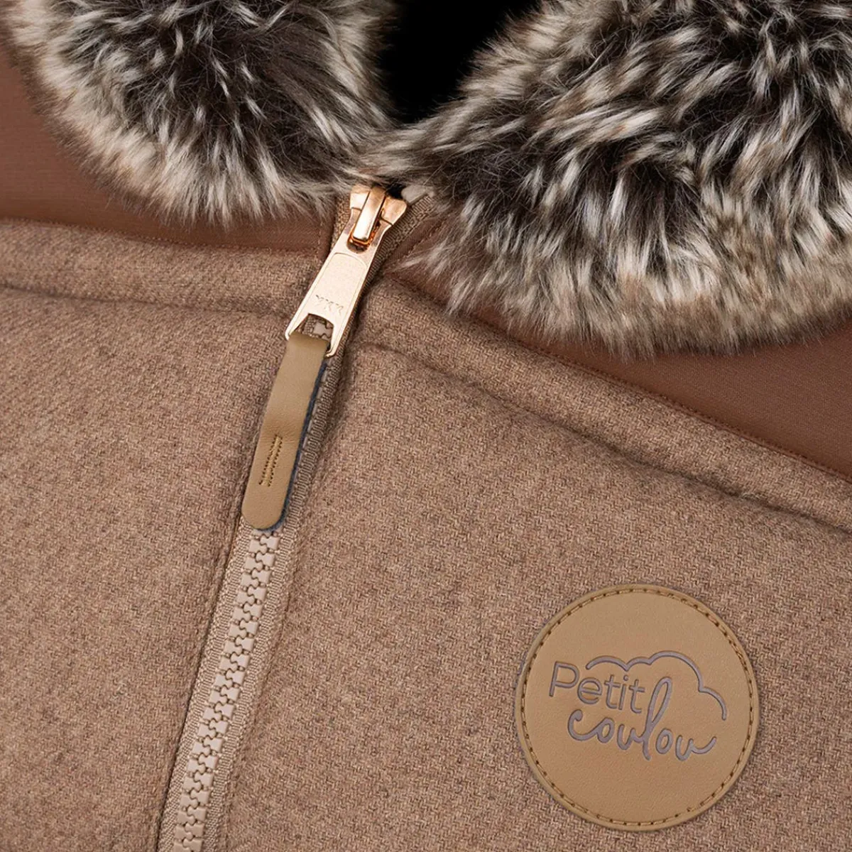 Car Seat Accessories-Petit Coulou Winter Car Seat Cover (Wool Choco-Caramel)
