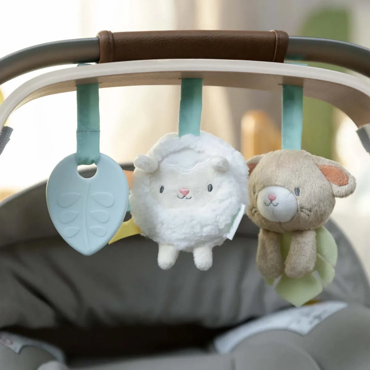 Stroller Toys-Ingenuity Wonder & Wood Carrier Toy Bar