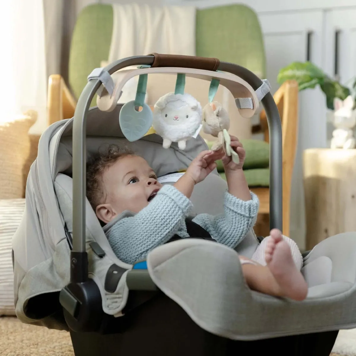 Stroller Toys-Ingenuity Wonder & Wood Carrier Toy Bar