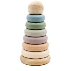 Wooden Toys|Stack + Nest Toys-Nouka Wood & Silicone Stacker
