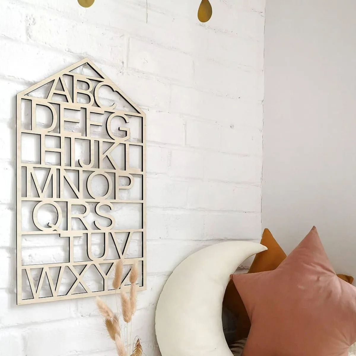 Wall Decor-The Butter Flying Wooden Alphabet Natural