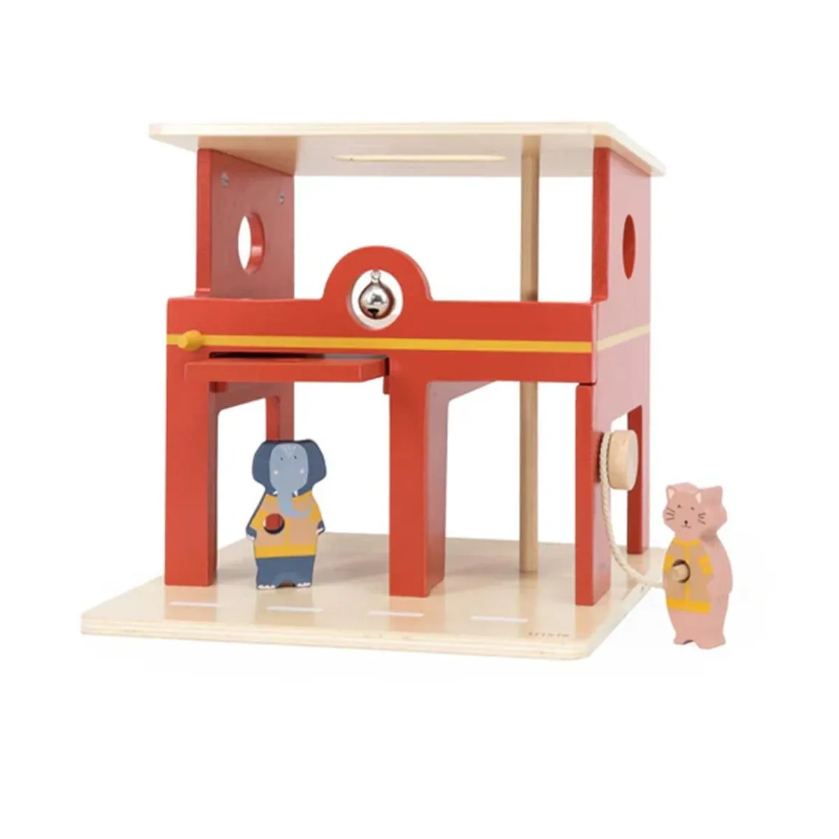 Wooden Toys-Trixie Wooden Animal Fire Station