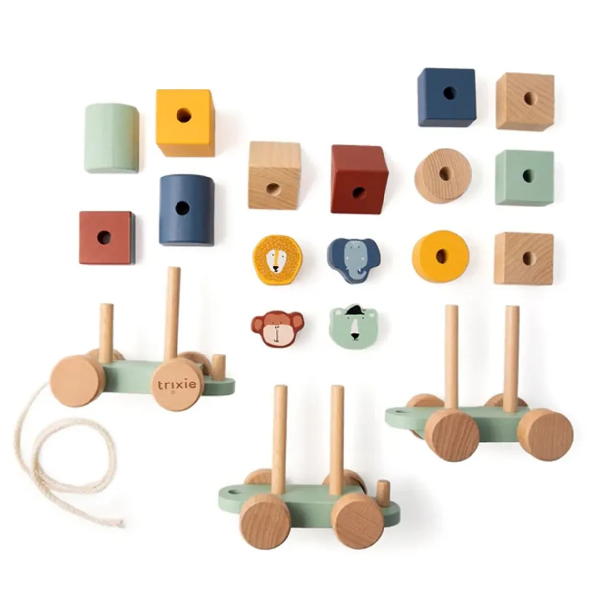 Cars + Trucks|Wooden Toys-Trixie Wooden Animal Train