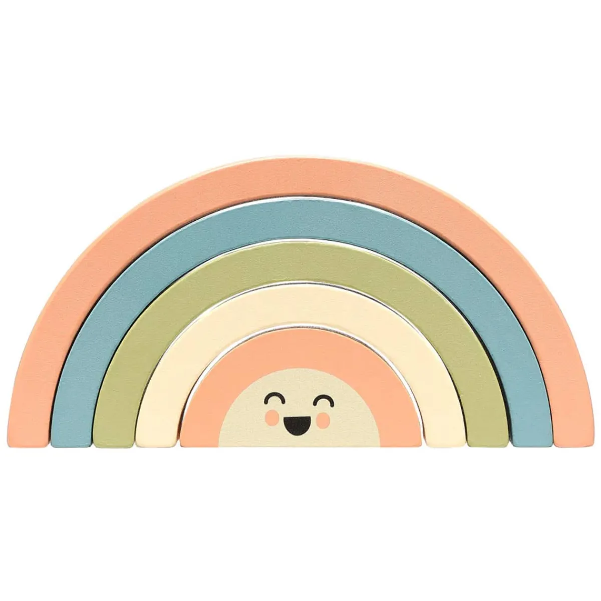 Wooden Toys|Stack + Nest Toys-Pearhead Wooden Rainbow Stacking Toy