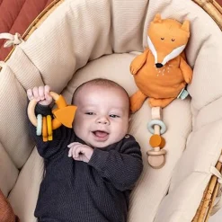 Grasping Toys|Wooden Rattles + Teethers-Trixie Wooden Silicone Activity Ring