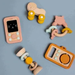 Grasping Toys|Wooden Rattles + Teethers-Trixie Wooden Silicone Activity Ring