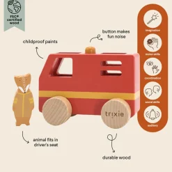 Cars + Trucks|Wooden Toys-Trixie Wooden Small Fire Truck