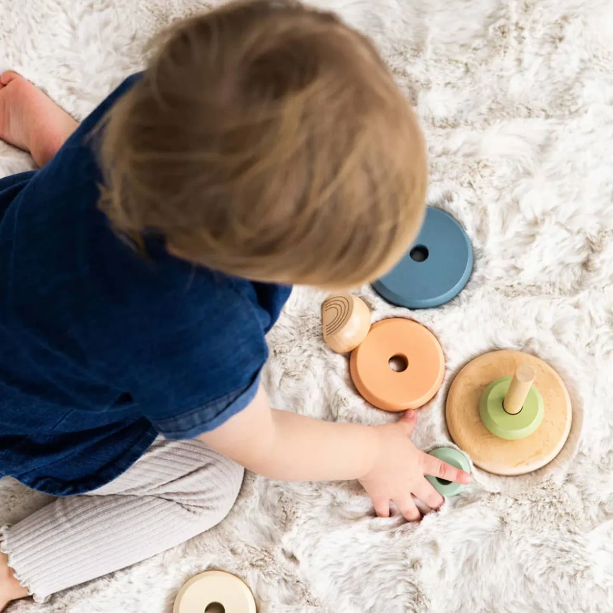 Stack + Nest Toys|Wooden Toys-Pearhead Wooden Stacking Tower