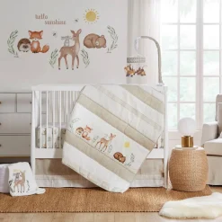 Crib Bedding Sets-Levtex Baby Woodland Pals 5 Piece Crib Set