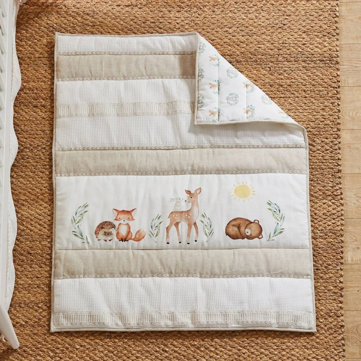 Crib Bedding Sets-Levtex Baby Woodland Pals 5 Piece Crib Set
