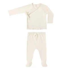 Pajamas-Quincy Mae Wrap Top + Footed Pant Set