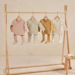 Pajamas|Tops + Tees-Quincy Mae Wrap Top + Footed Pant Set