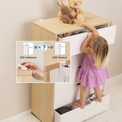 Baby Gates + Babyproofing-QDos Zero-Screw Furniture Anti-Tip Kit White