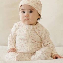 Onesies|Sleepers-Quincy Mae Zip Long Sleeve Footie