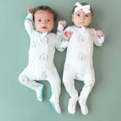 Onesies|Sleepers-Kyte Baby Zippered Footie (Rainbow)
