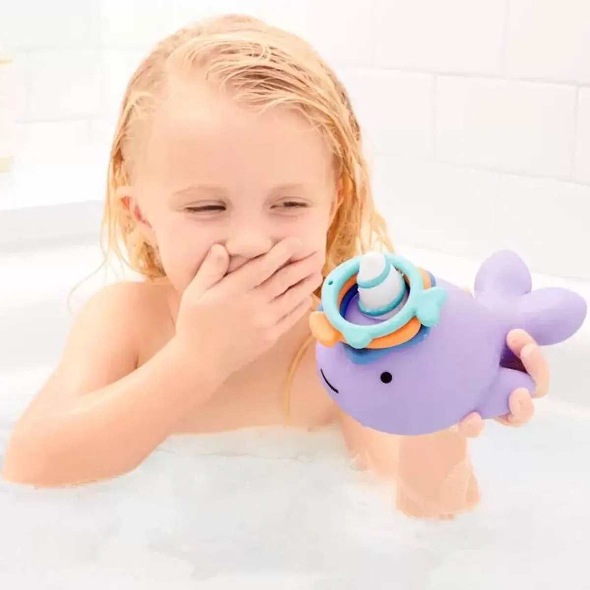 Bath Toys-Skip Hop Zoo Narwhal Ring Toss