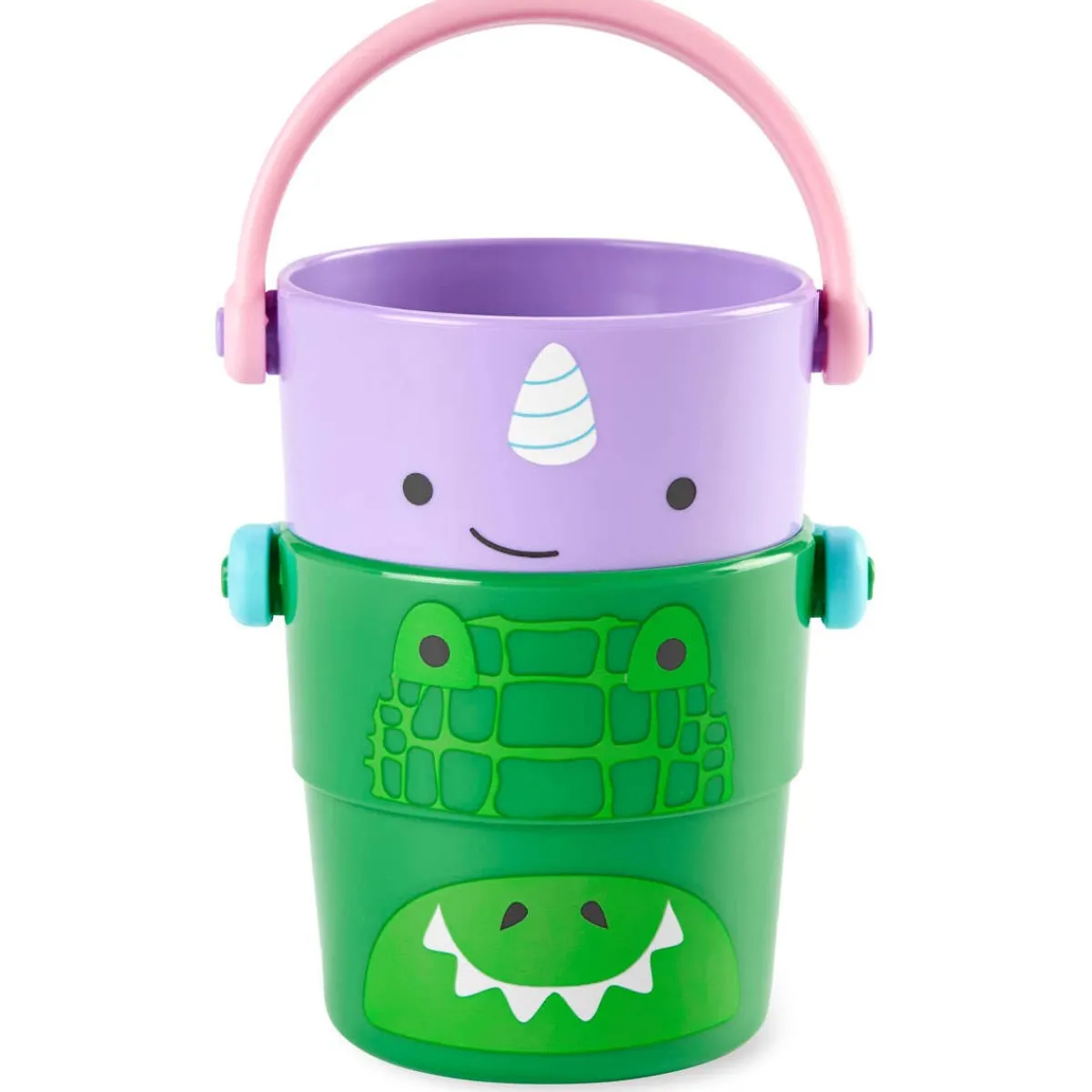 Stack + Nest Toys|Bath Toys-Skip Hop Zoo Stack & Pour Buckets - Multi 2