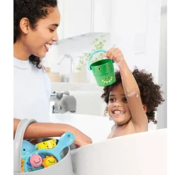 Stack + Nest Toys|Bath Toys-Skip Hop Zoo Stack & Pour Buckets - Multi 2