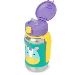 Kids Water Bottles|Sippy Cups + Straw Cups-Skip Hop Zoo Stainless Steel Bottle