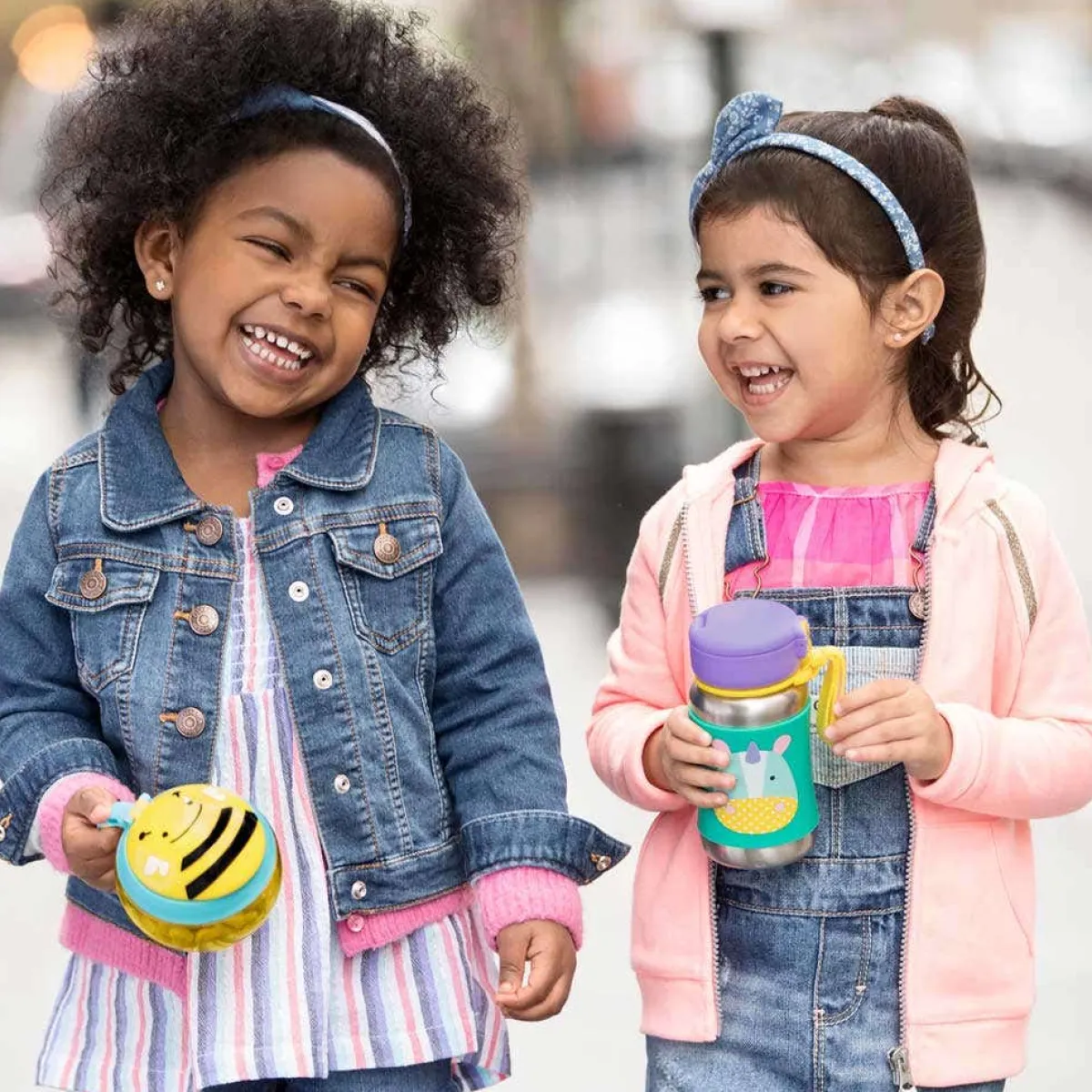 Kids Water Bottles|Sippy Cups + Straw Cups-Skip Hop Zoo Stainless Steel Bottle