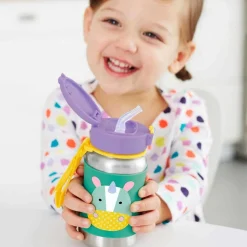 Kids Water Bottles|Sippy Cups + Straw Cups-Skip Hop Zoo Stainless Steel Bottle