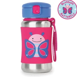 Kids Water Bottles|Sippy Cups + Straw Cups-Skip Hop Zoo Stainless Steel Bottle